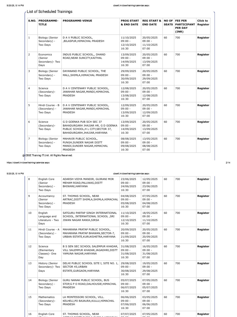 BDAV Insurance Training Schedule | PDF