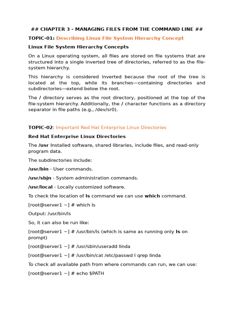 Linux File System Hierarchy Guide | PDF | Directory (Computing ...