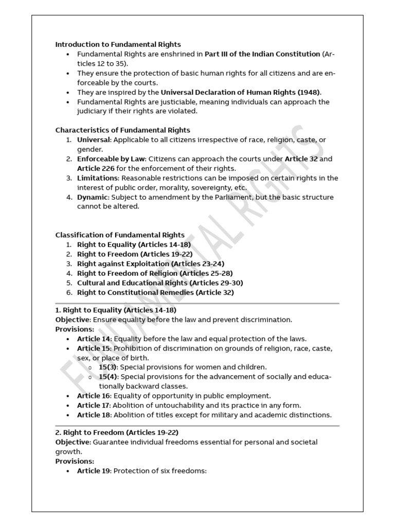 Overview of Fundamental Rights | PDF | Justice | Crime & Violence