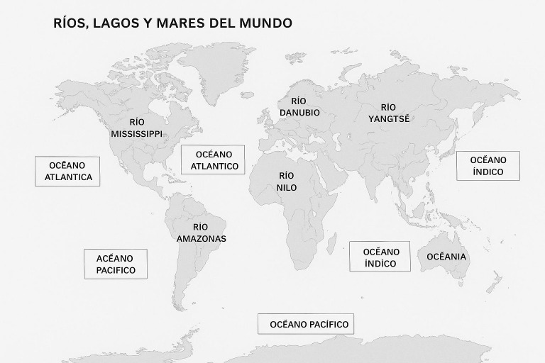 Mapa Rios Lagos Mares Del Mundo | PDF