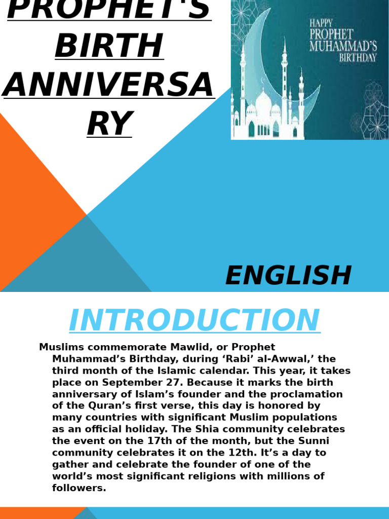 Prophet Muhammad's Birthday Celebration | PDF