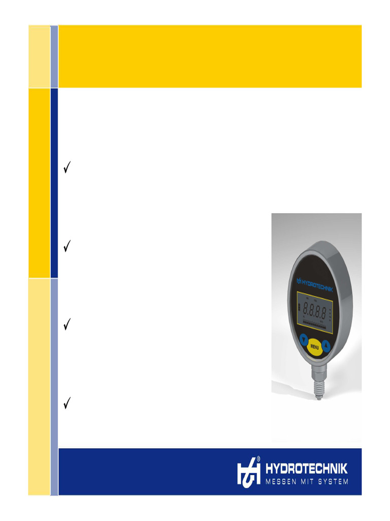 Digital Pressure Gauge Features | PDF | Pressure Measurement