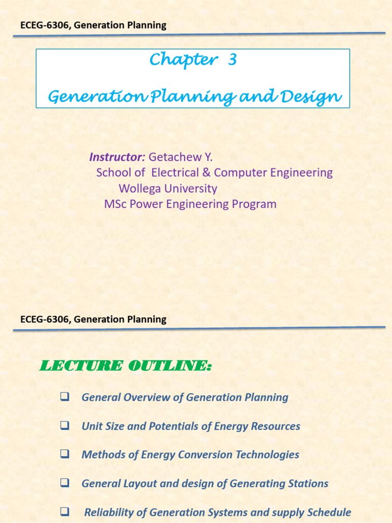 Generation Planning Overview | PDF | Electricity Generation | Nuclear Power