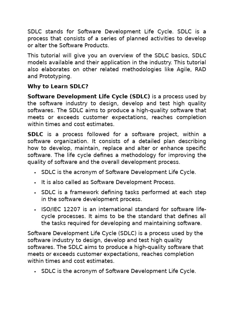 Understanding the Software Development Life Cycle | PDF | Software ...