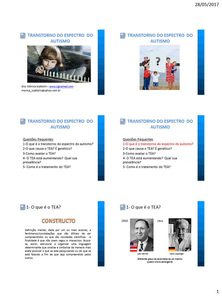 Entendendo o Transtorno do Espectro Autista | PDF | Autismo | Distúrbio ...