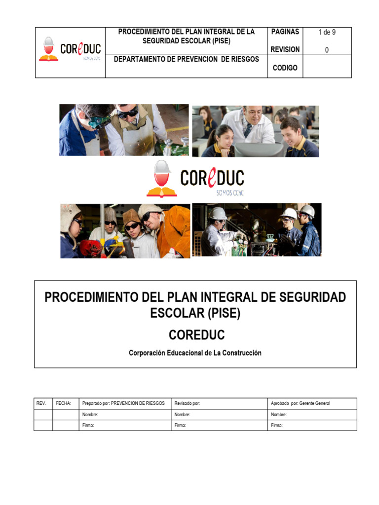 Procedimientos Del Plan Integral de La Seguridad Escolar Coreduc | PDF ...