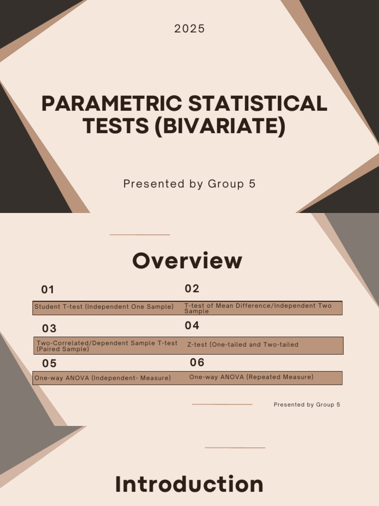 Bivariate Parametric Statistical Tests | PDF | Student's T Test | P Value