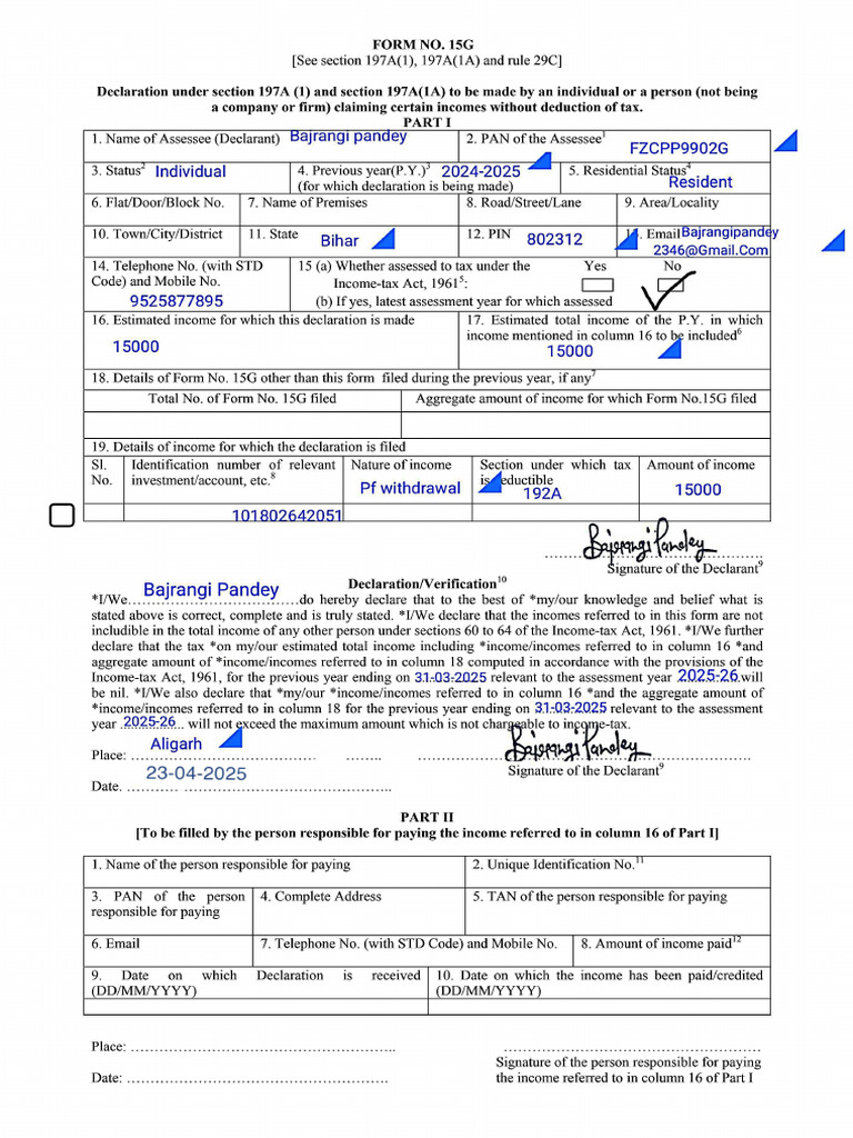 Form15G (1) - 250226 - 165522-1 | PDF