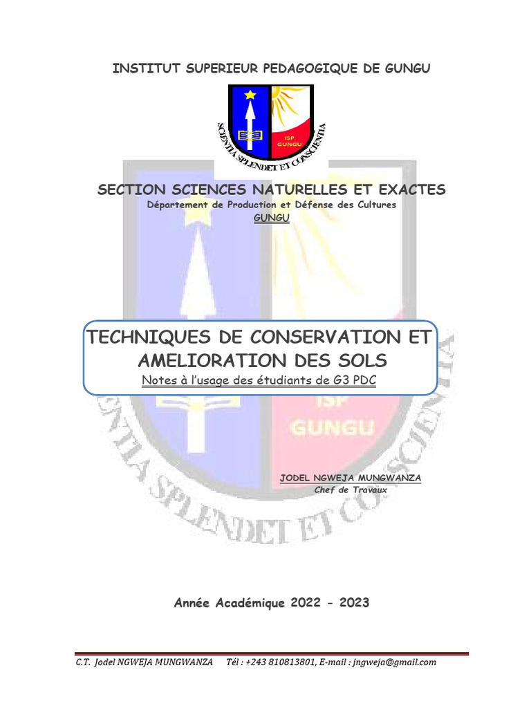 Techniques de Conservation des Sols | PDF | Sol (pédologie) | Érosion