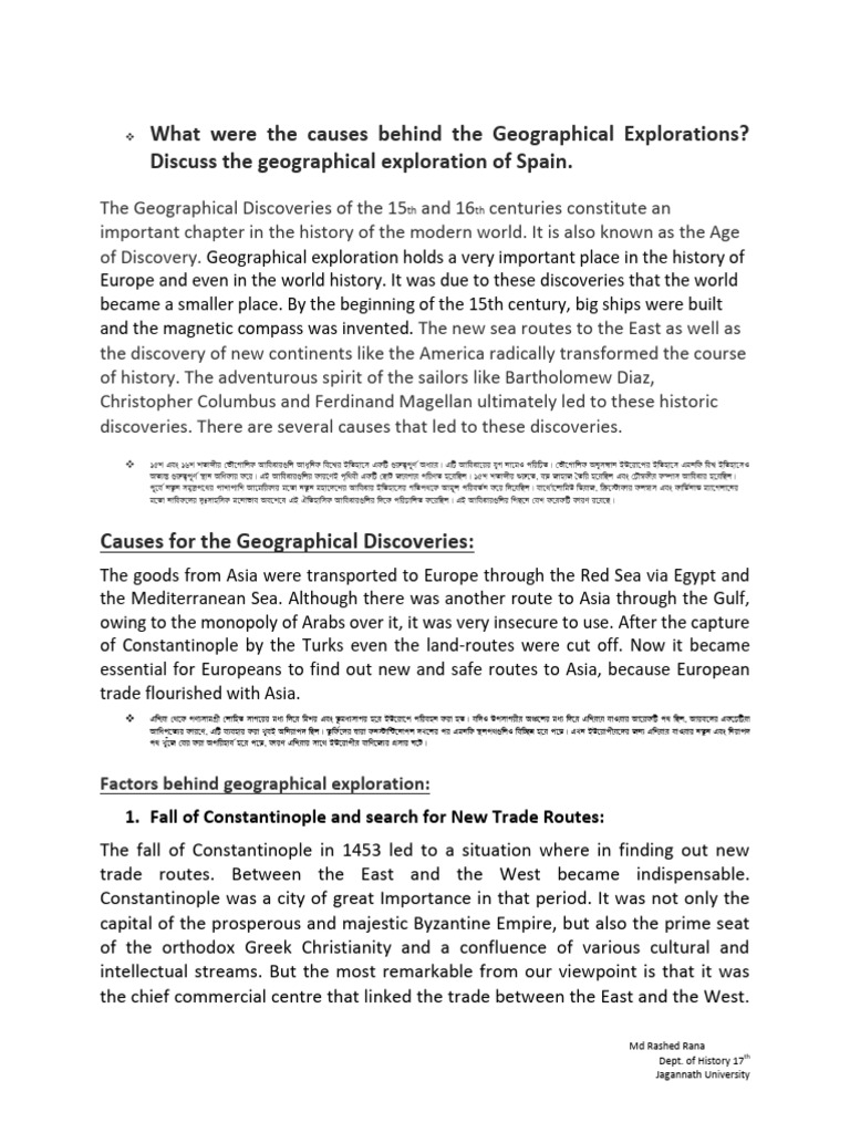 Causes of 15th-16th Century Exploration | PDF | Italy | Trade