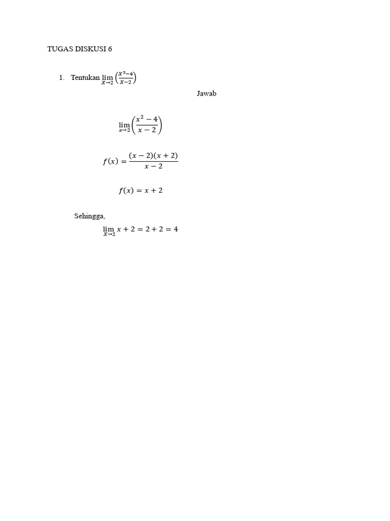 Tugas Diskusi 6 Matematika Ekonomi Pdf