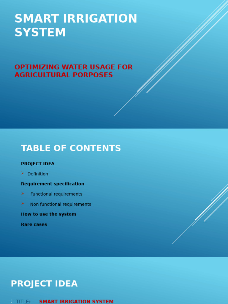 Smart Irrigation System Overview | PDF