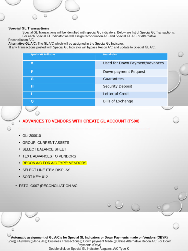 Special GL Indicators for Vendor Payments | PDF | Invoice | Payments