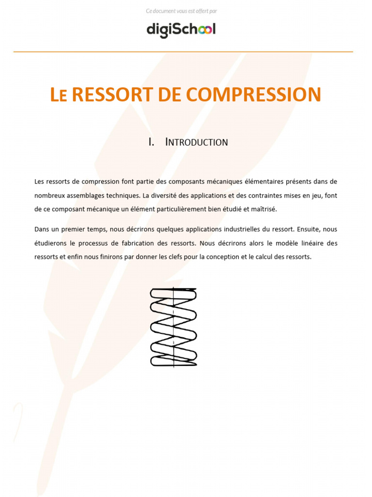 Calcul et conception des ressorts de compression PDF Sciences — free download