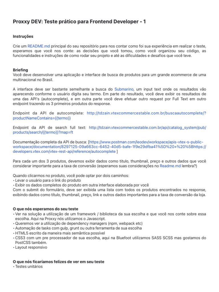 Teste Prático para Frontend Developer | PDF | Informática | Engenharia ...