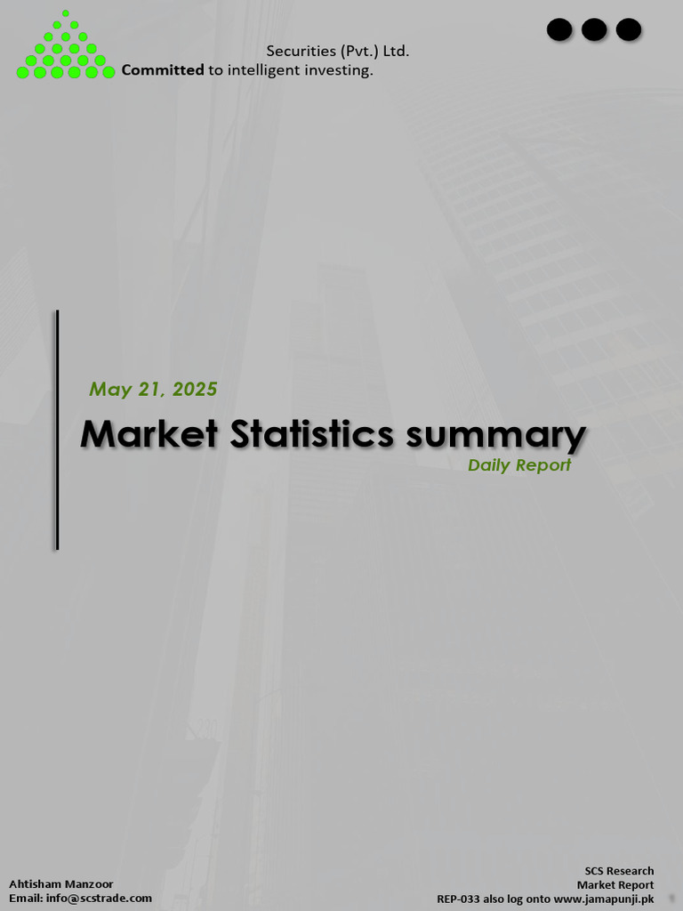 Daily Market Summary Statistics-Report May 21, 2025.. | PDF | Market ...