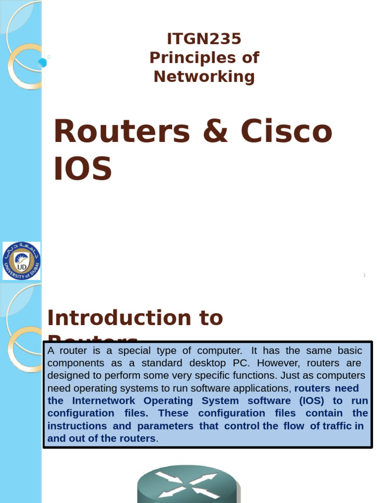 Lecture 7 - Routers - Cisco IOS | PDF | Command Line Interface | Router ...