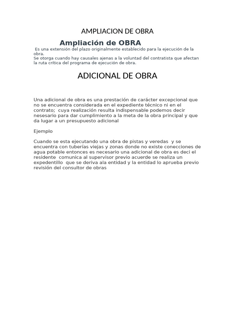 Ampliacion de Obra 14 | PDF