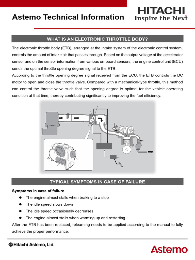 Electronic Throttle Body Overview | PDF
