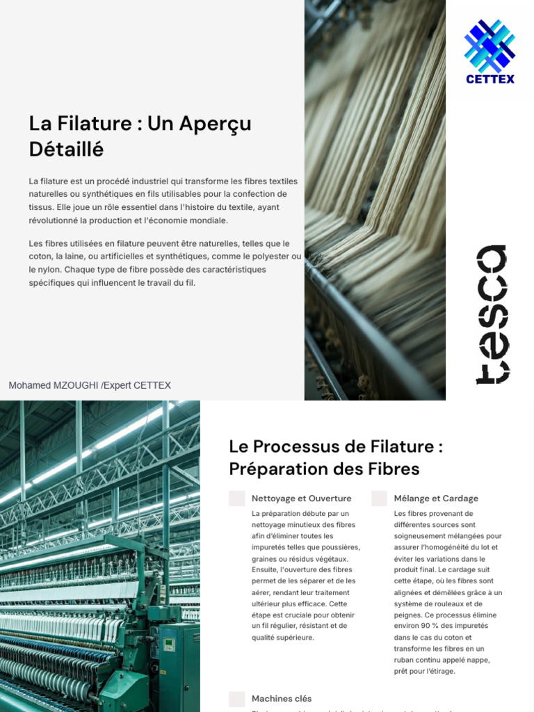 Techniques de Filature Textile | PDF | Teinture | Les textiles