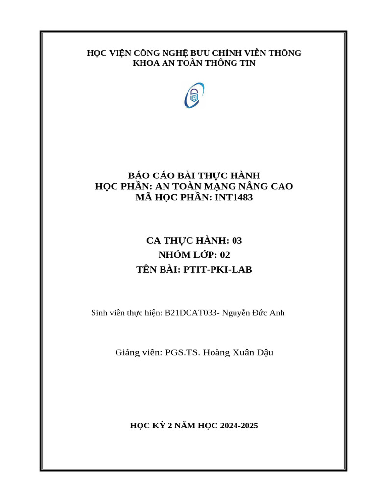 B21DCAT193 - Ca TH 03 - Bài 1 - Ptit-Pki-Lab | PDF