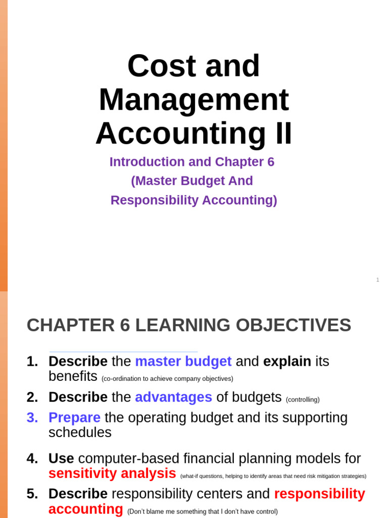 Master Budget and Responsibility Accounting | PDF | Cost Of Goods Sold ...