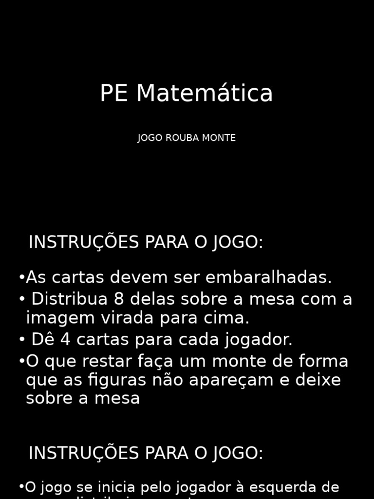 Regras do Jogo Rouba Monte | PDF