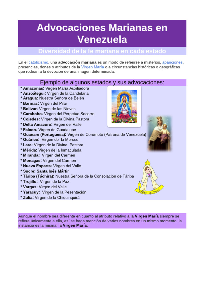 Advocaciones Marianas | PDF