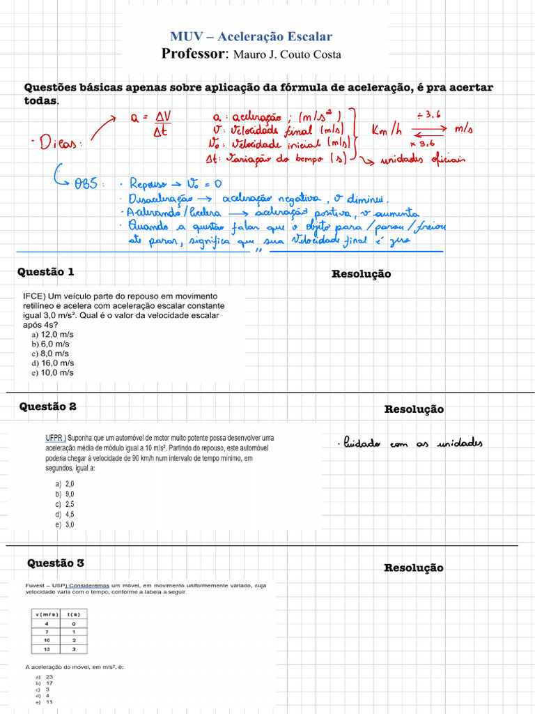 Caderno Sem Título | PDF | Aceleração | Fenômenos físicos