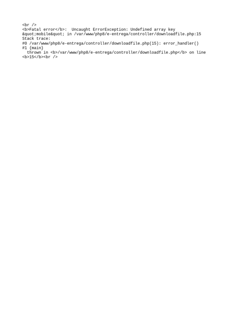 PHP Fatal Error: Undefined Array Key | PDF