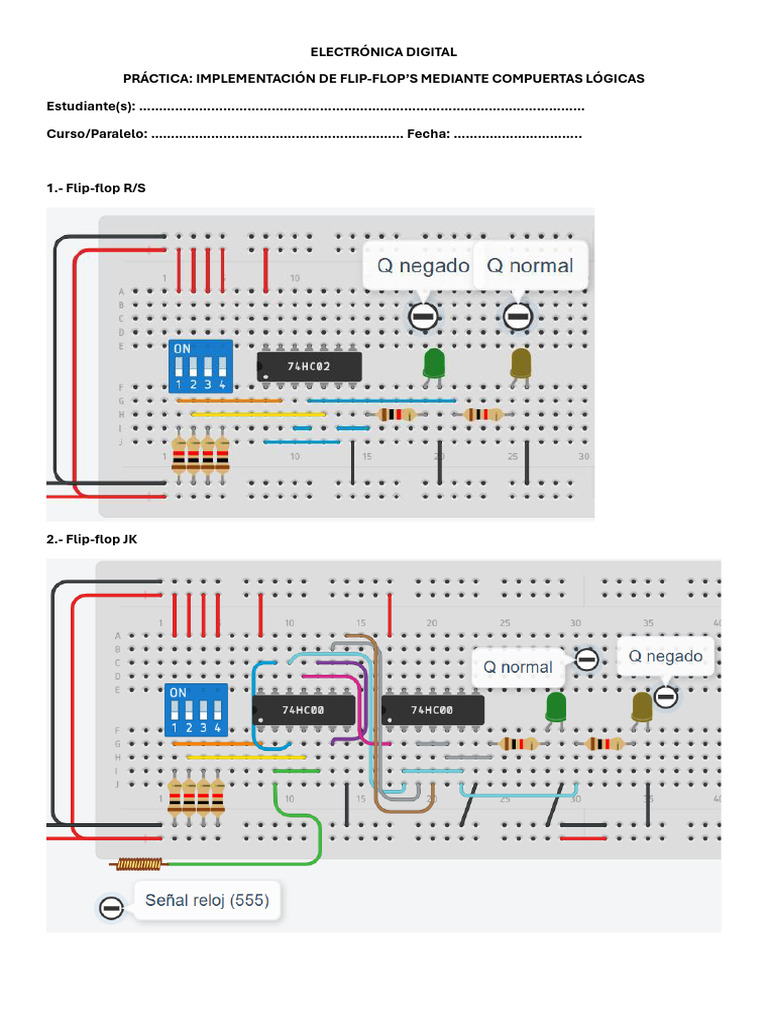 Implementación de Flip-Flops Lógicos | PDF