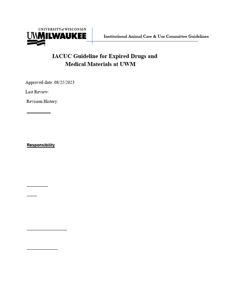IACUC Guidelines on Expired Medical Materials | PDF | Sterilization ...