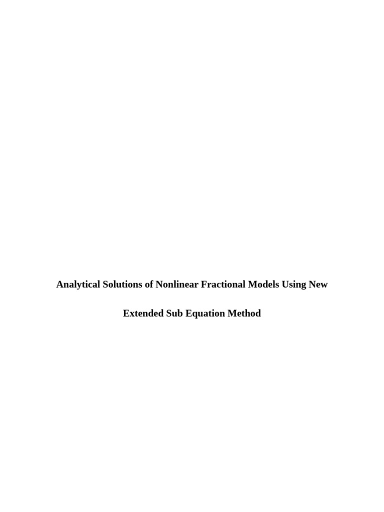 NESEM for Nonlinear Fractional Models | PDF | Nonlinear System | Equations