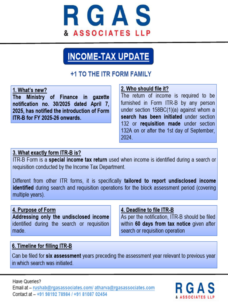 RGAS Update - Income Tax - ITRB | PDF | Income Tax | Taxes
