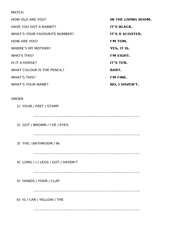 Kids 1 - Activity For Revision | PDF