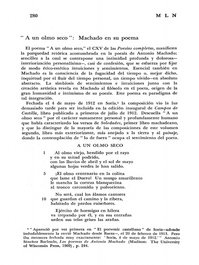 A Un Olmo Seco Machado en Su Poema 1151222 | PDF | Sonetos
