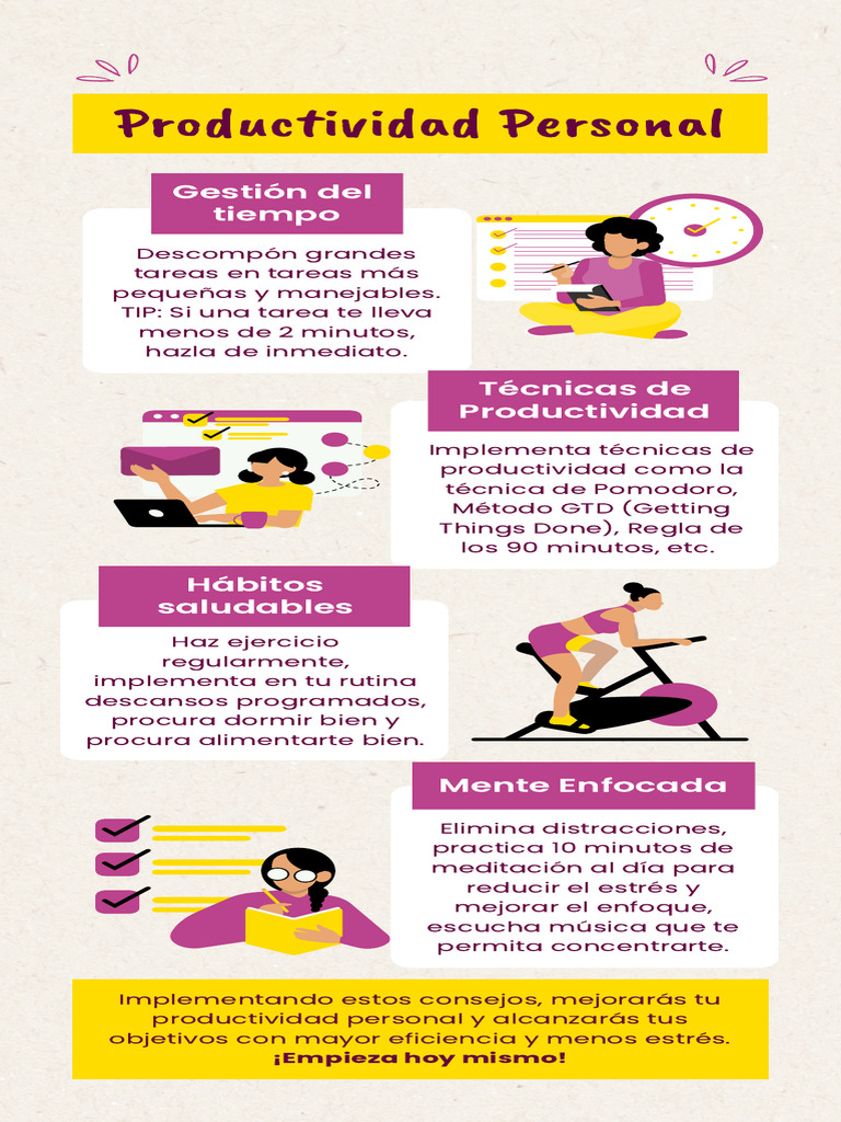 Infografia Productividad Personal Simple Morado y Amarillo - 20250514