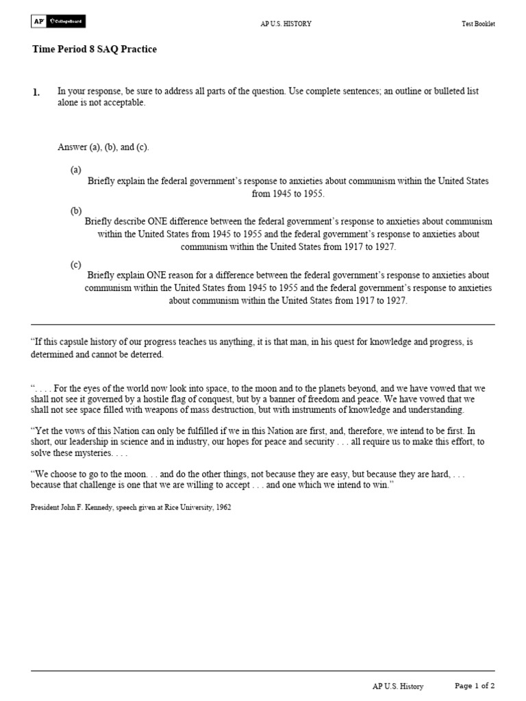 TB TimePeriod8SAQPractice | PDF
