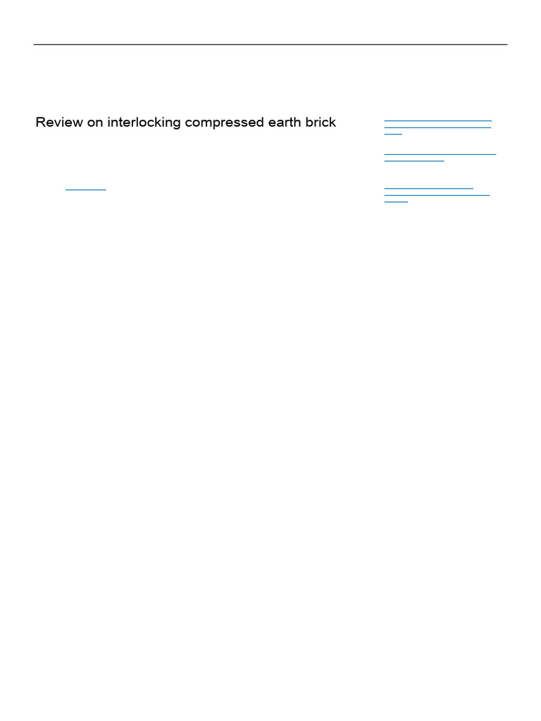 Review of Interlocking Compressed Earth Bricks | PDF | Brick | Cement