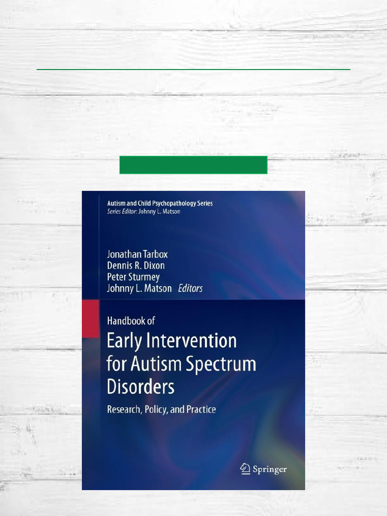 Award Winning Handbook of Early Intervention For Autism Spectrum ...