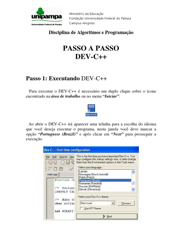 Como Usar o DEV-C++: Guia Prático | PDF | C ++ | C (linguagem de ...