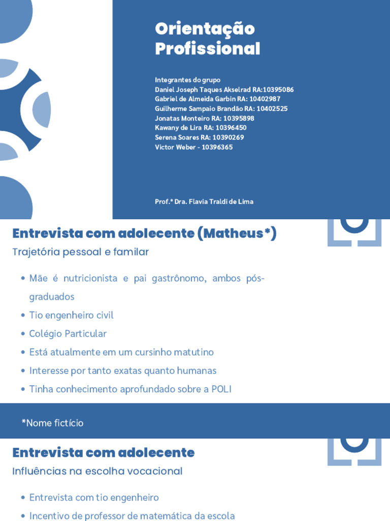 Influências na Escolha Profissional Adolescente | PDF | Adolescência ...