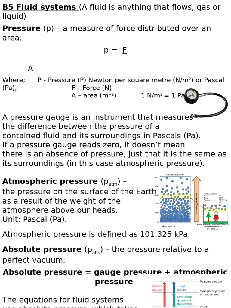 Fluid Systems: Pressure, Density, and Flow | PDF | Pressure | Pascal (Unit)