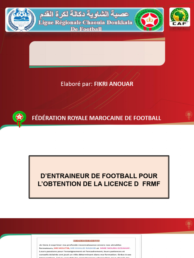 Rapport Stage P dagogique FRMF 2023 PDF P dagogie Football