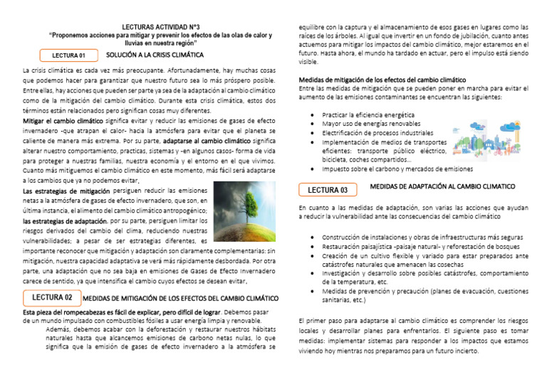 Acciones para Mitigar el Cambio Climático | PDF | Mitigación del cambio ...