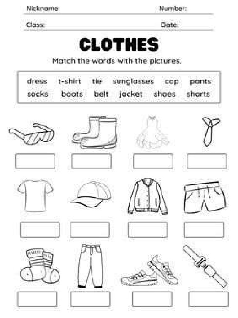 Counting The Clothes Math Worksheet in Orange Yellow Cute Style ...