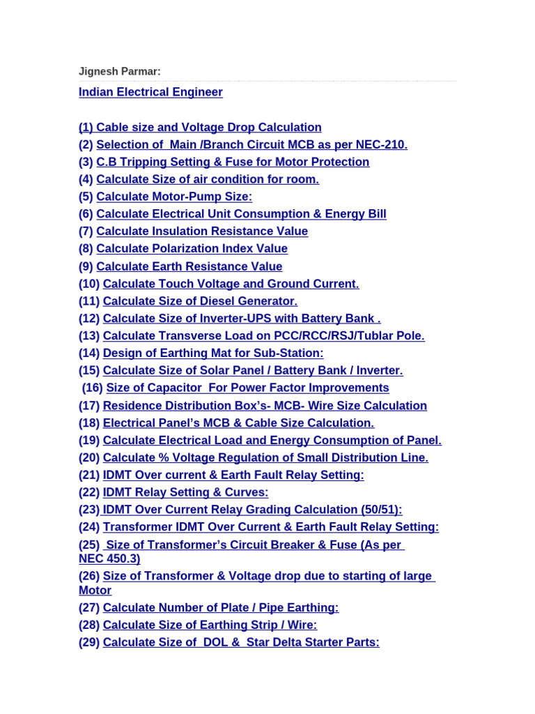 Electrical Engineering Calculations Guide | PDF | Electric Power ...