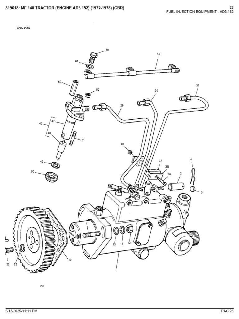 MF 148 Tractor Fuel Injection Parts List | PDF | Machines | Mechanical ...