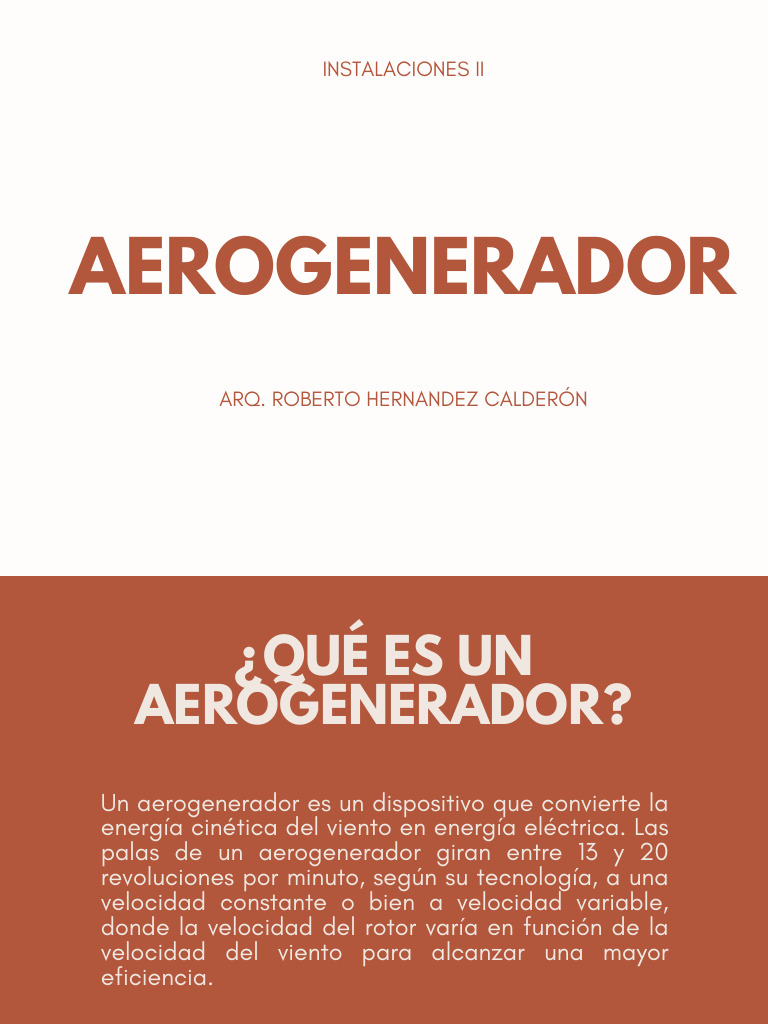 Funcionamiento de Aerogeneradores | PDF | Energía renovable ...