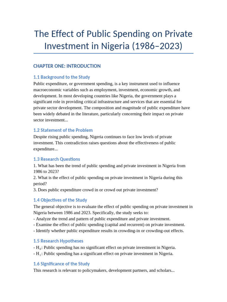 Full Project Public Spending Nigeria | PDF | Government Spending | Expense